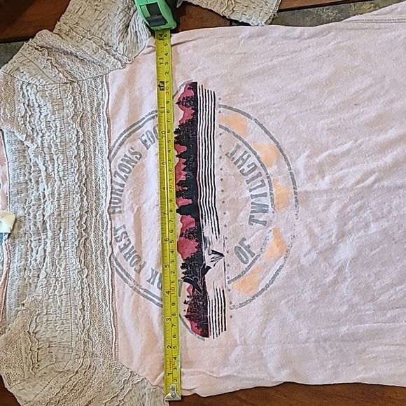 We the free lace graphic dark forest horizons edge of twilight top - Picture 5 of 7